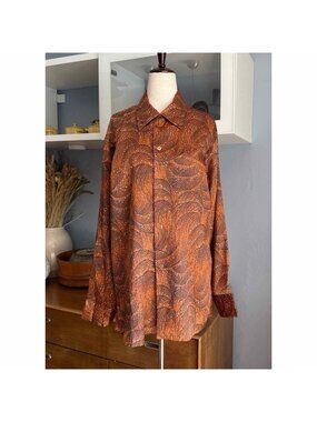 Vtg 70s Holo Holo Hawaii Disco Shirt Mens M Hawaiian Aloha Floral Long Sleeve
